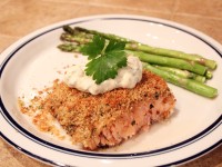 Crusted Salmon with Herb Sauce